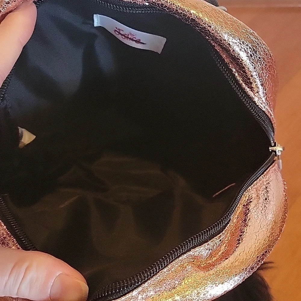 JUSTICE Shimmering Rose Gold Small Backpack
